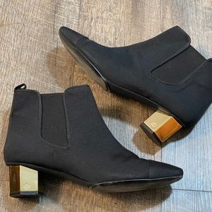 Tory Burch Hexagon Gold Heels Ladies Ankle Boots SZ 9